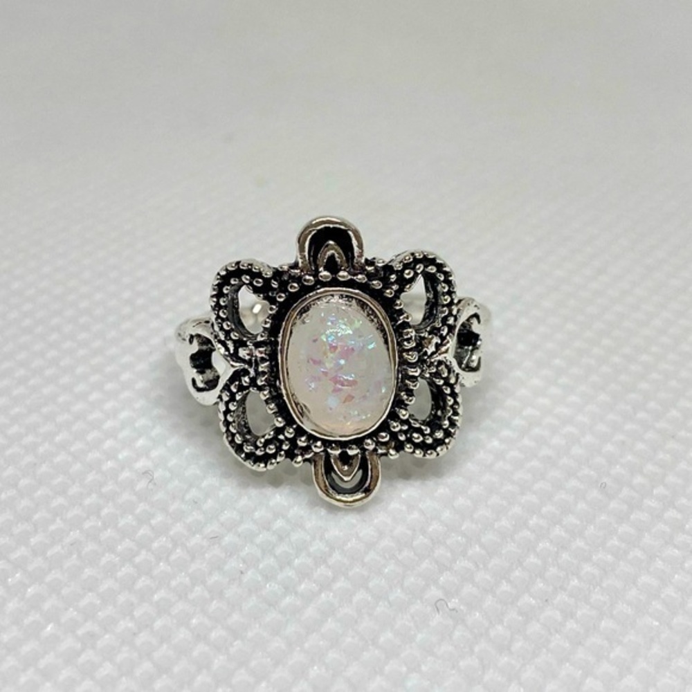 Silver And Opal Ring